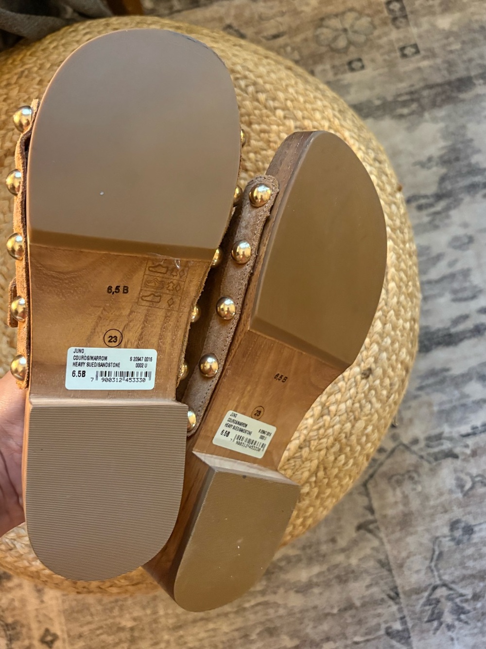 Schutz juno leather suede brown wood cottagecore sandal clogs size 6.5 NEW - Picture 7 of 13